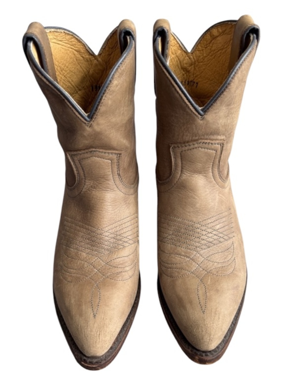Frye Pointed Toe Distressed Leather Billy Short Boots Tan